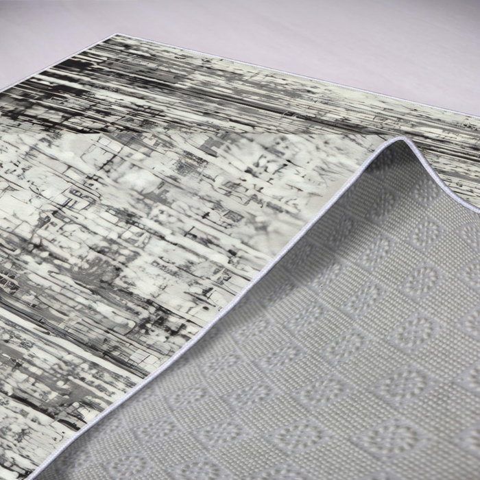 Conceptum Wookece319 Alfombra 100 x 150 cm Blanco, Gris y Negro
